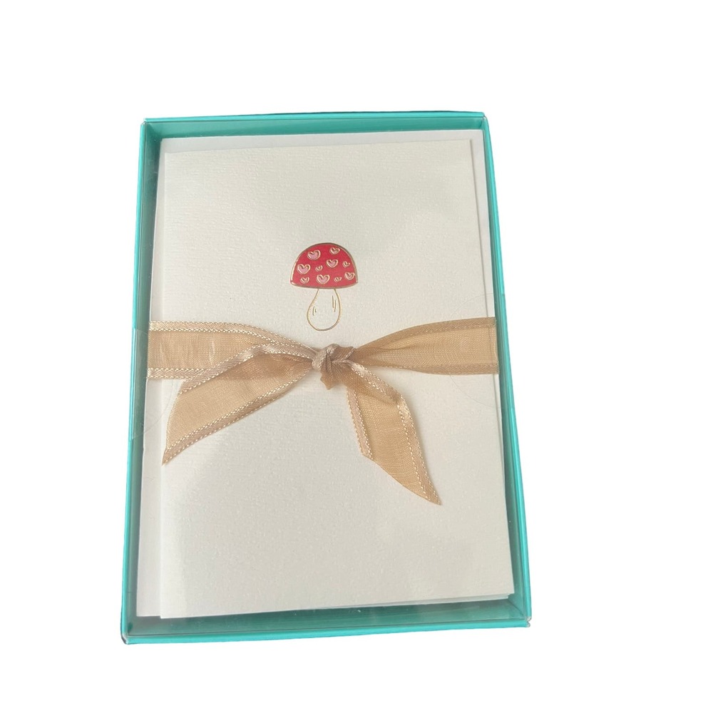 Graphique Mushroom La Petite Presse Boxed Notecards - 10 Elegant Embossed